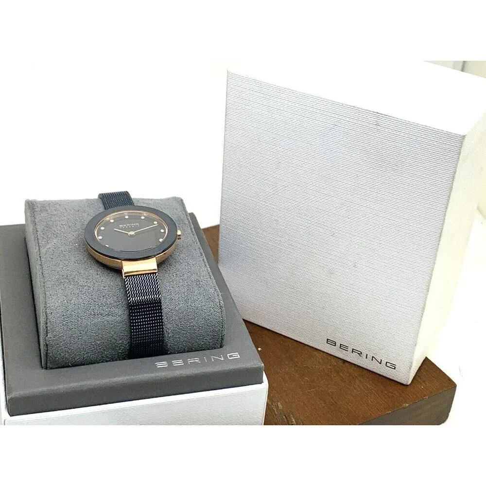 Bering Women's Watch 11429-367 Quartz Rose Gold Blue Mother of Pearl Cer…